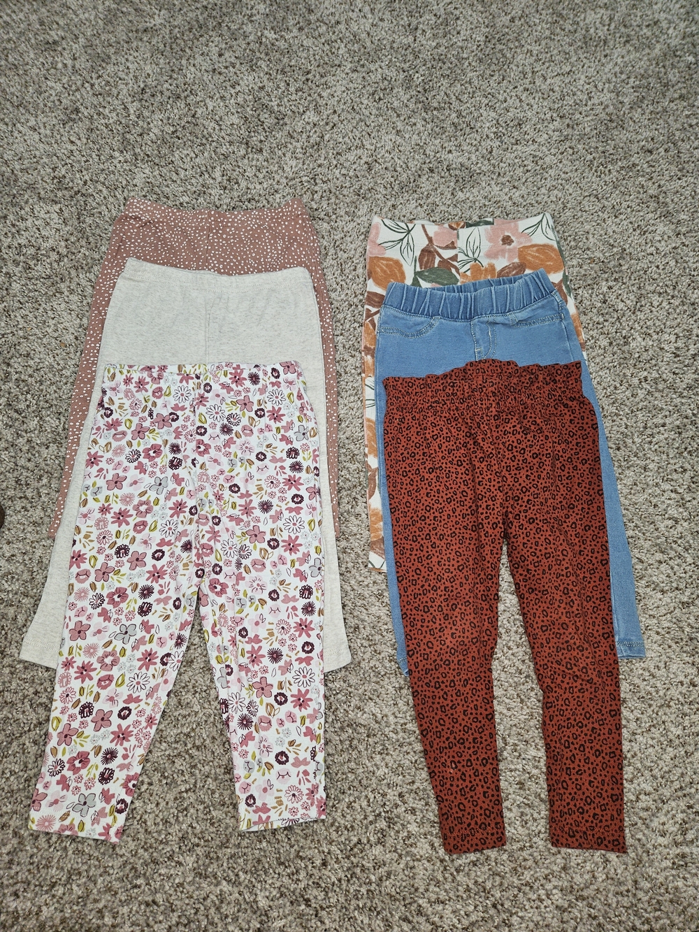 Carter's And Cat & Jack Leggings Lot Of 6pairs 18m GUC